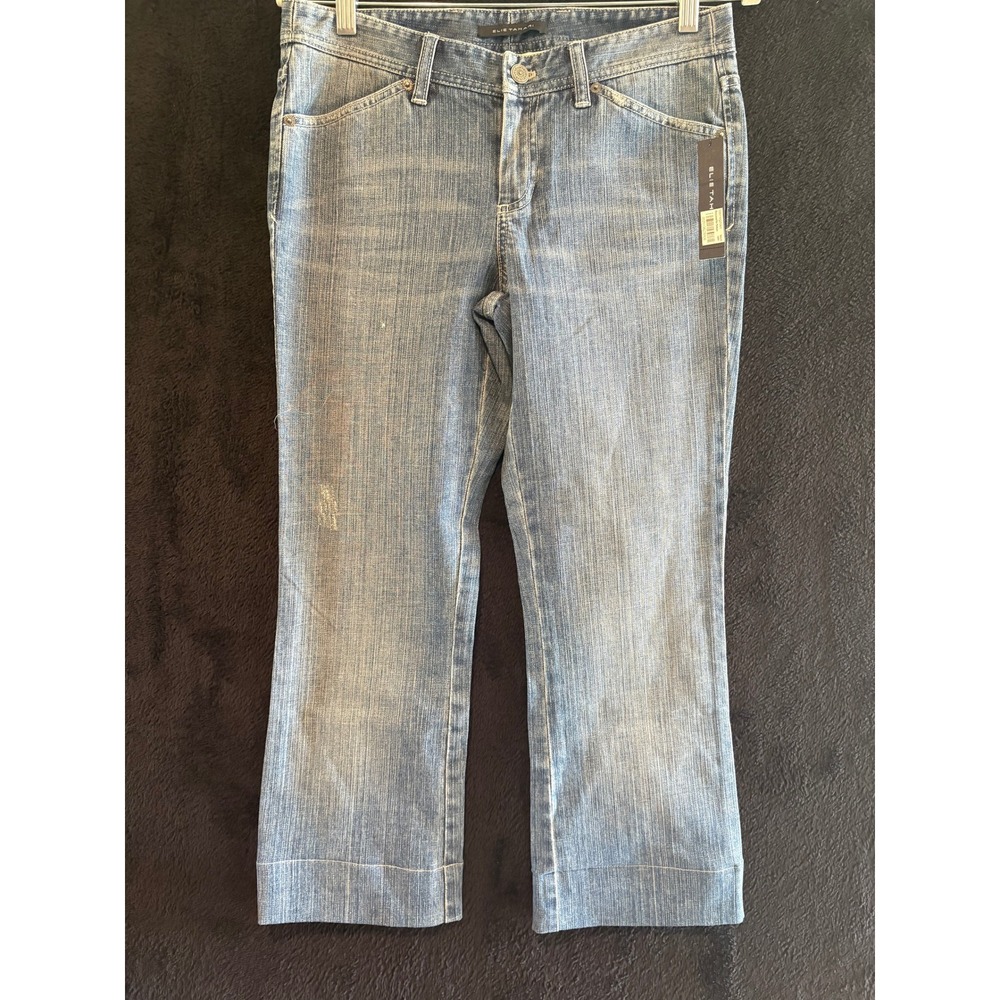 Elie Tahari Jeans Womens 6‎ Light Wash Blue Cuffed Cropped Denim Jeans 6